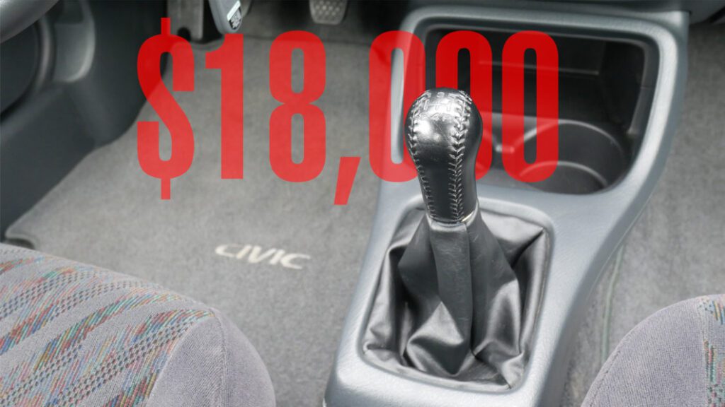 Here's $18,000. Buy somebody their first manual transmission