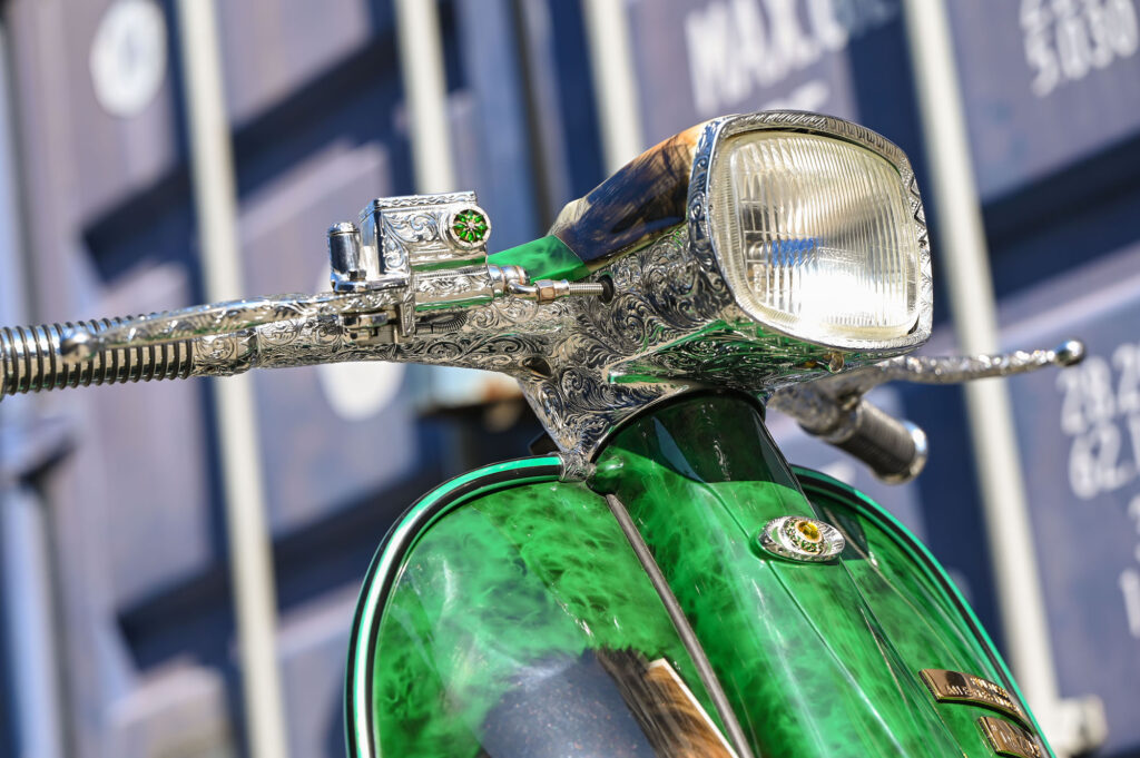 Lambretta chrome engraved headset