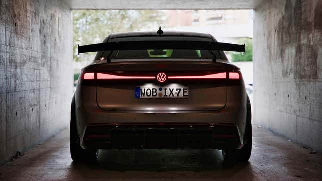 A photo of the rear end of the VW ID.X concept. 
