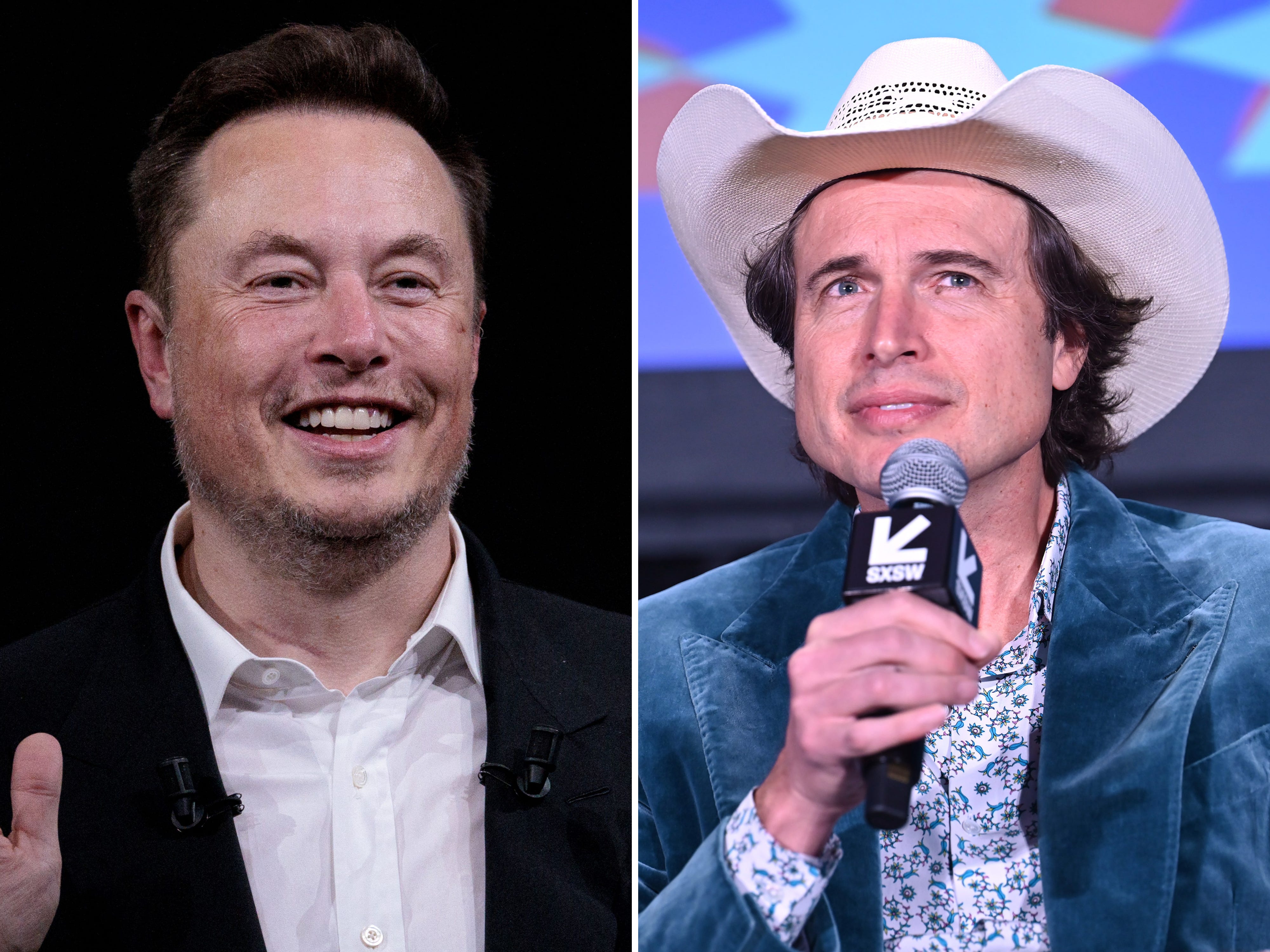 Composite picture of Elon and Kimbal Musk