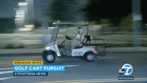 A Shirtless Guy With A Dog Led LAPD On A Low-Speed Chase In A Golf Cart
