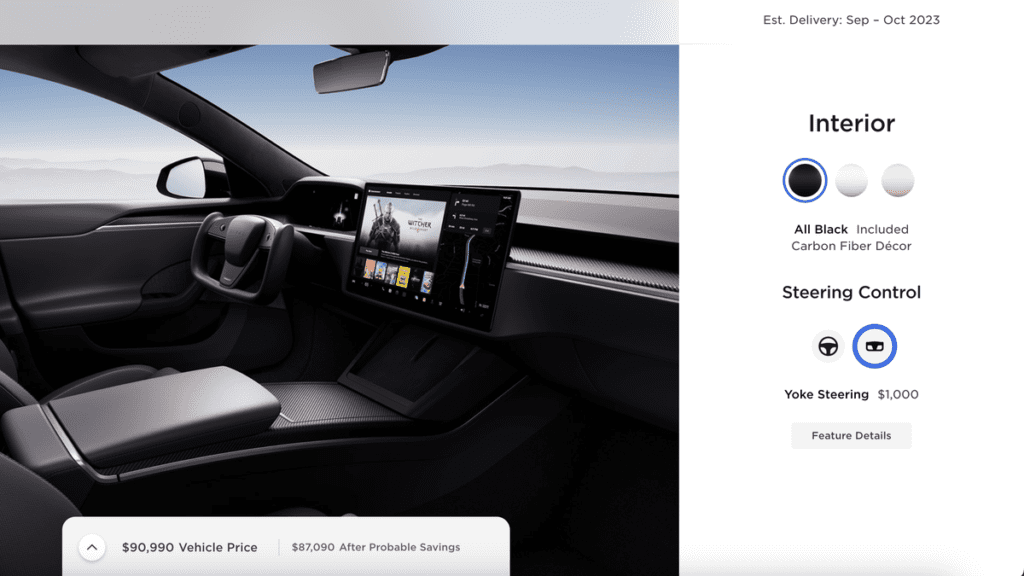 Tesla Now Wants $1,000 For Its Dumb Yoke Steering Wheel
