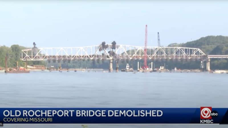 Watch explosives drop an I-70 bridge into the Missouri River