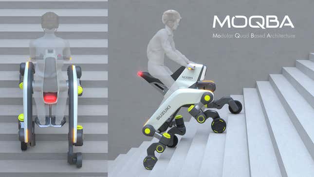 Image for article titled The Suzuki MOQBA Concept Is A Little Motorcycle That Can Walk Up Stairs And I Want To Ride It