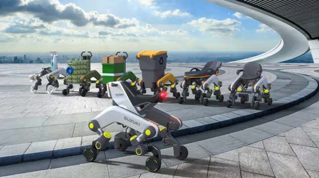 Image for article titled The Suzuki MOQBA Concept Is A Little Motorcycle That Can Walk Up Stairs And I Want To Ride It