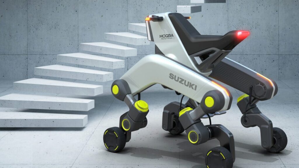 The Suzuki MOQBA Concept Is A Little Motorcycle That Can Walk Up Stairs And I Want To Ride It