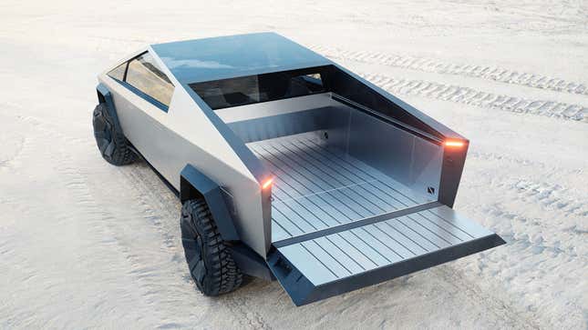 A render of the truck bed on the Tesla Cybertruck.