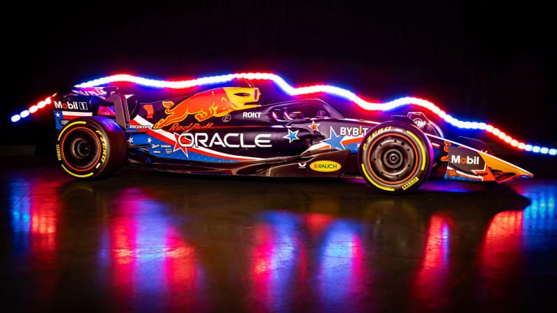 Red Bull F1's Texas-themed car livery makes an aerial debut in Austin