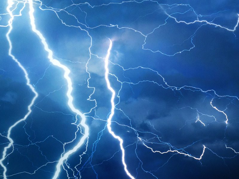 Lightning strike during summer storms