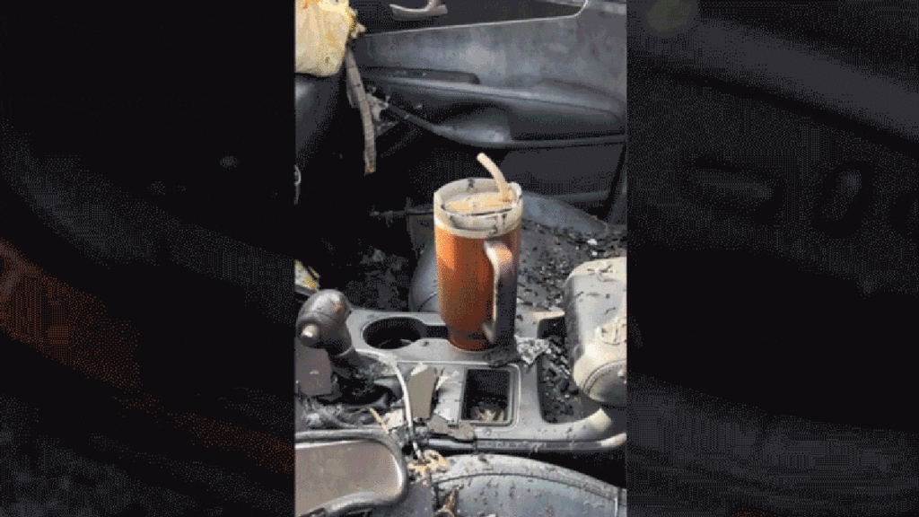 A Stanley Tumbler Kept Its Ice Cool During A Car Fire, Now The Company Wants To Replace The Car