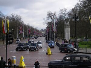 a group of London black cabs