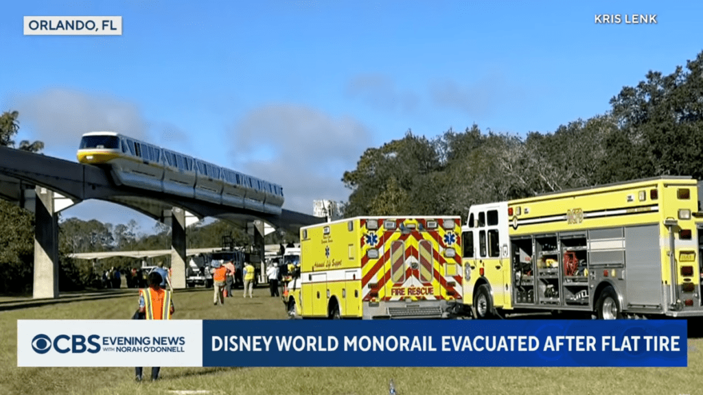 Over 70 Disney World Guests Evacuated From Monorail With Flat Tire