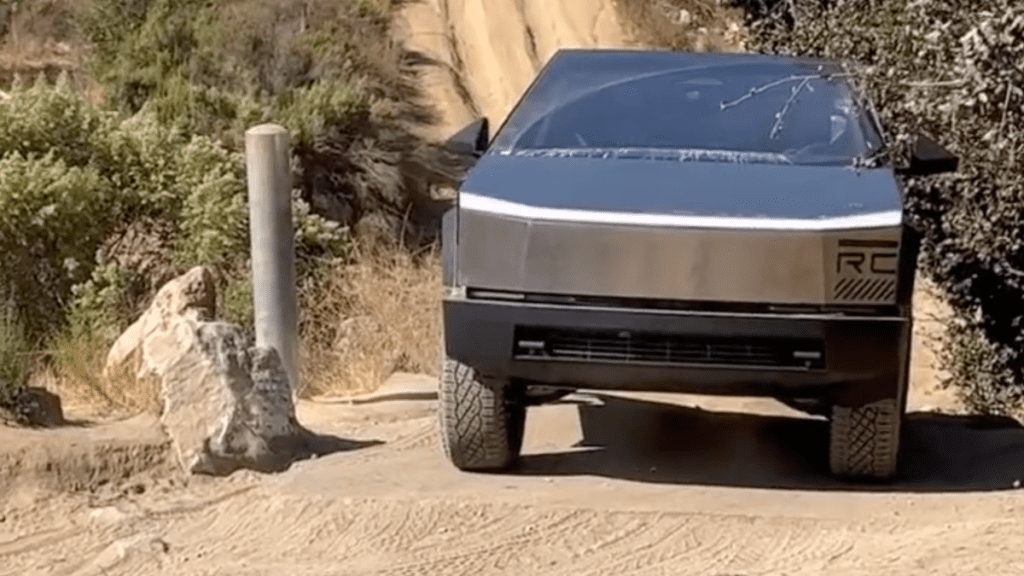 Video Shows Tesla Cybertruck Appearing To Struggle With Some Light Off-Roading