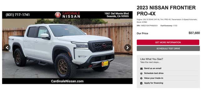 Image for article titled Don't Pay $50,000 For A Nissan Frontier, I Beg Of You