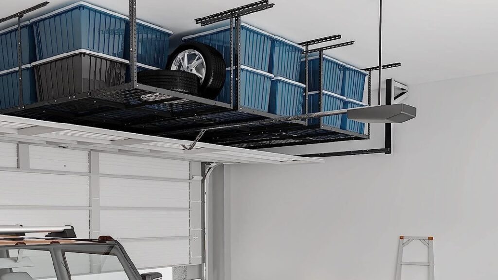 Organize your garage with this popular overhead storage rack, nearly half-off today at Amazon