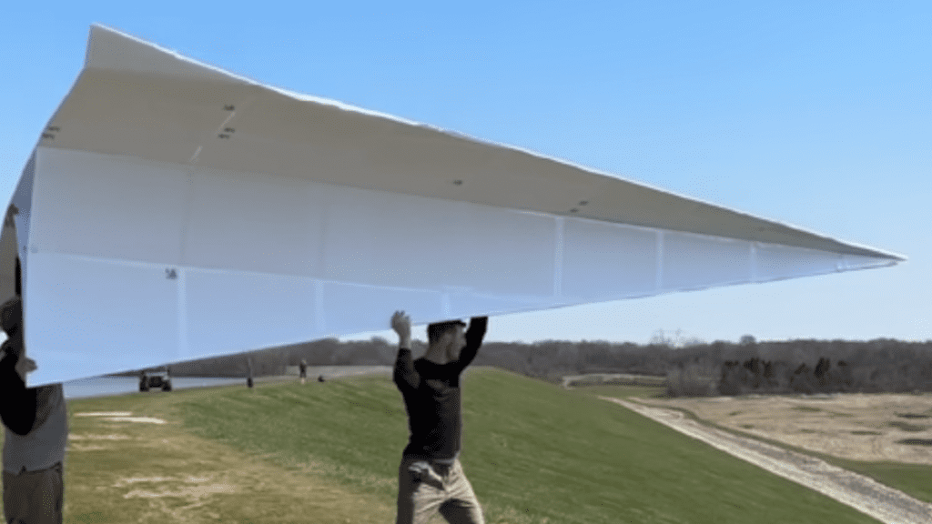 Watch The World’s Biggest Paper Airplane Soar Through The Sky With Beauty And Grace