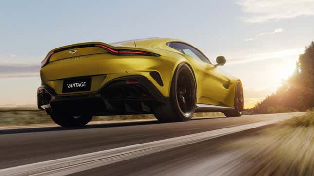 An image showing the rear quarter on the new Aston Martin Vantage. 