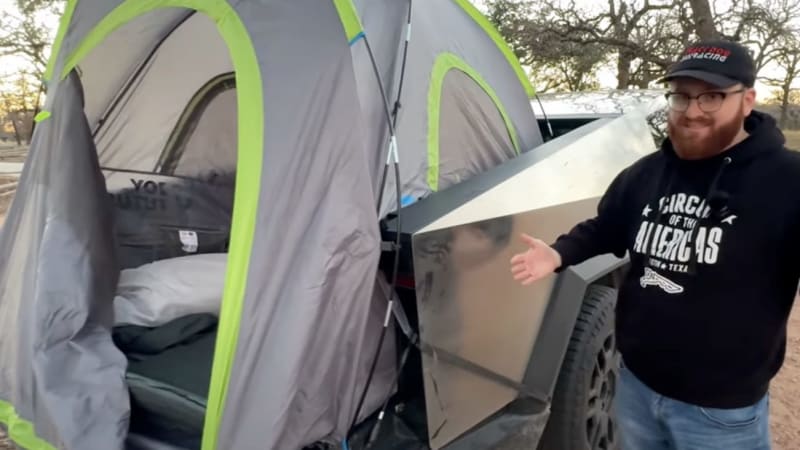 What it's like to take the Cybertruck camping
