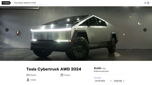 Image for article titled If You're Dying To Drive A Tesla Cybertruck, Just Rent One On Turo