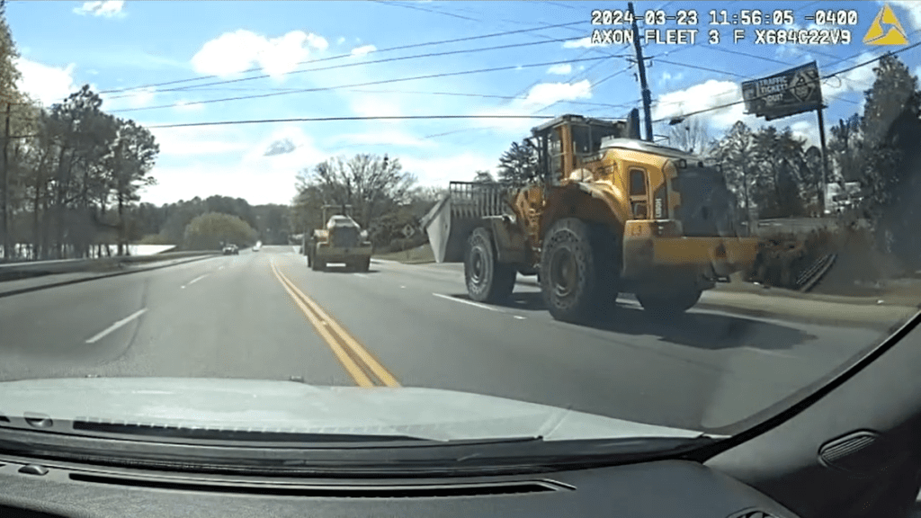 Cops End Slowest Chase Ever By Flipping Stolen Front-Loader With Another Front-Loader