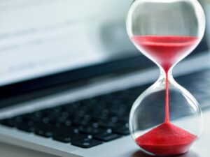The insurance industry is running out of time as represented by an hourglass