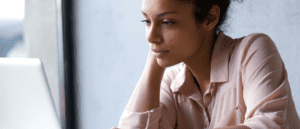 Female business owner on her laptop