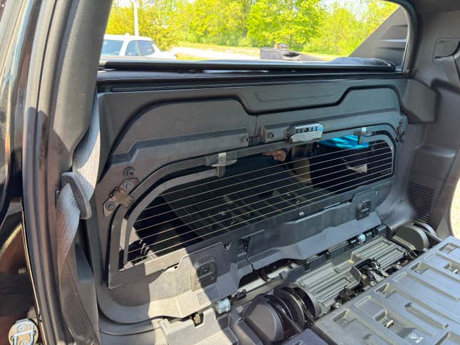 Rear bulkhead of a 2024 Chevrolet Silverado EV RST First Edition