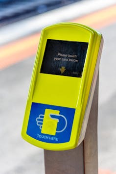 A Myki card reader in Melbourne